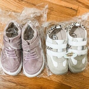 Girls Leather Barefoot Sneakers (Little Love Bug), Designed in Oregon